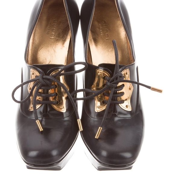 GUCCI Leather Platform Pumps Size:8 (38) - Picture 3 of 7